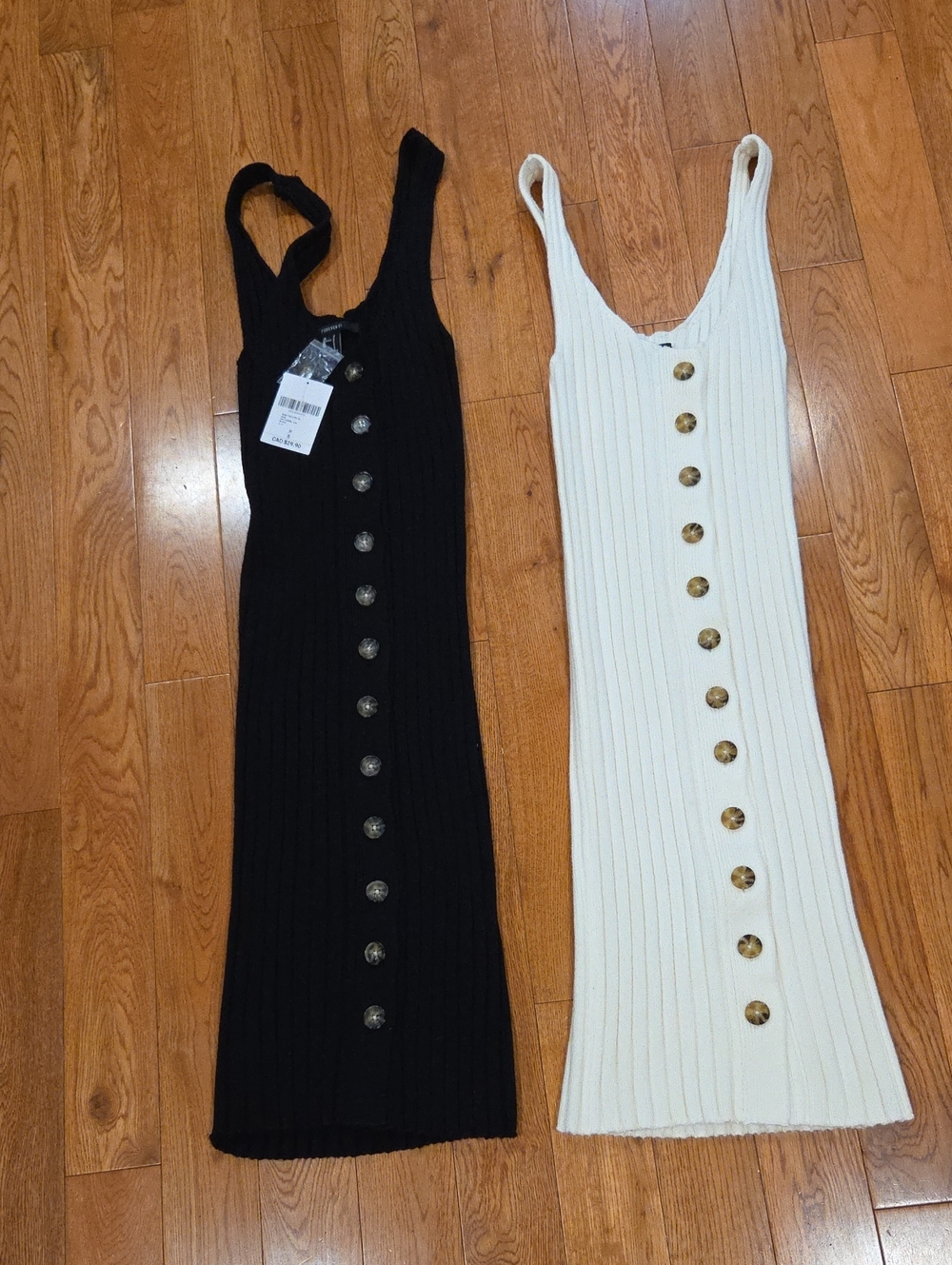 2 Ribbed Button Dress